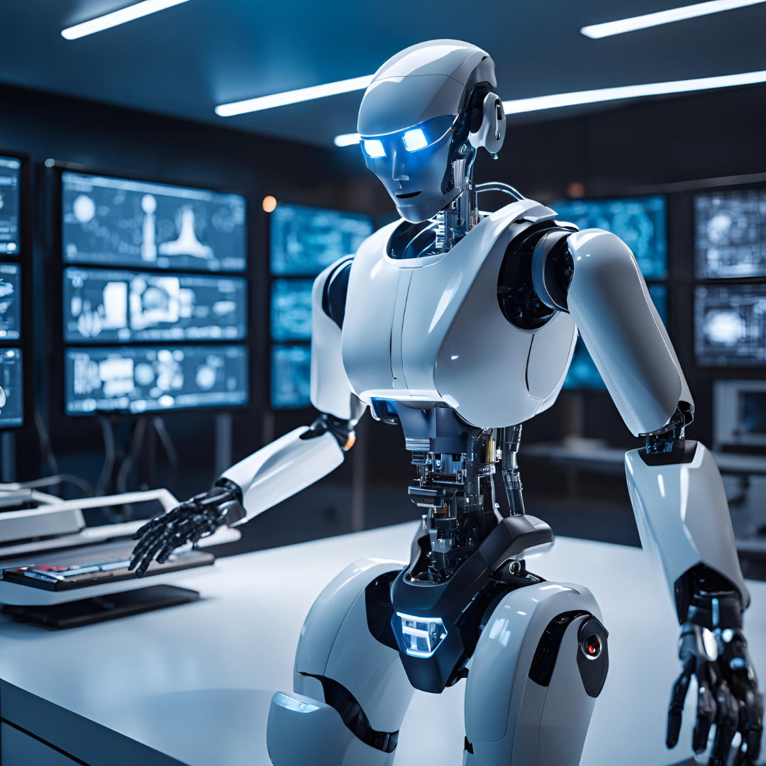 AI robot orchestrating healthcare data movement from one source to another